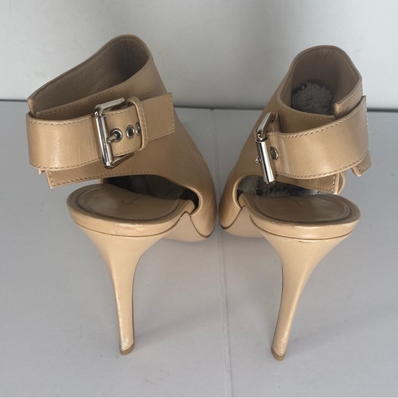 Gianvito Rossi Tan Point Toe Back Buckle Strap Luxury Leather Heels 39 - Picture 7 of 10